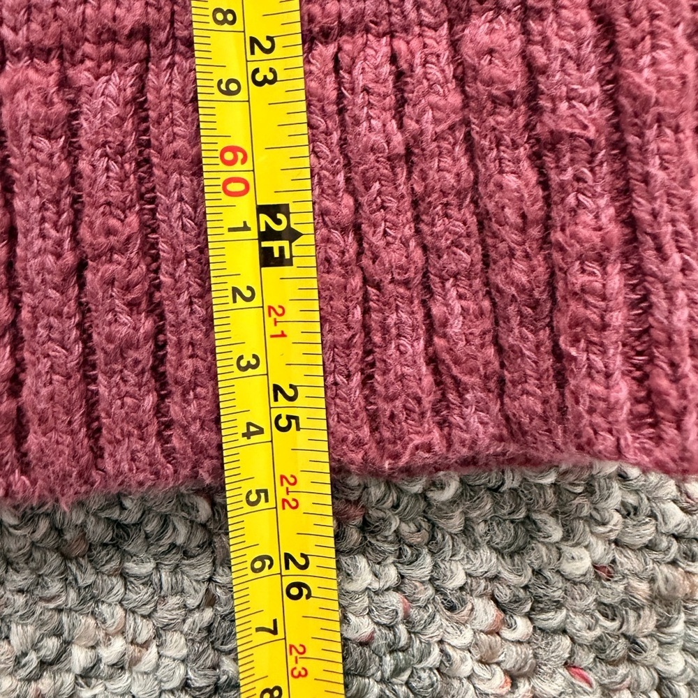 L.L. Bean Women's Turtleneck Nordic 100% Cotton Sweater - Burgundy and Sage S - Picture 2 of 8